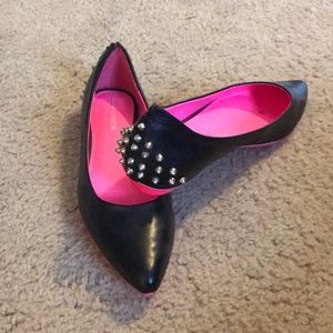 Black stud heel flats size 9.5